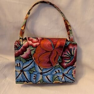 Pineda Covalin Top-Handle Mini Floral Silk Bag